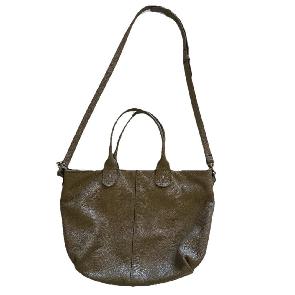 American Eagle Outfitters Taupe‎ Italian Leather Crossbody Purse Shoulder Bag